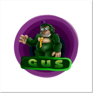 Gus green gorilla animatronic plush logo Posters and Art